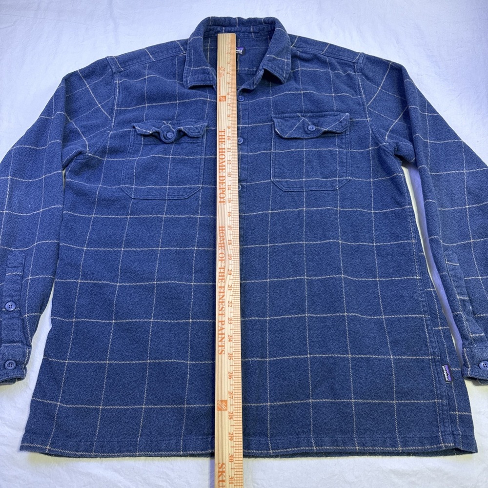 Patagonia Mens Fjord Flannel Shirt MENS LARGE Organic WINDOWPAINE BLUE GRAY - Picture 5 of 8